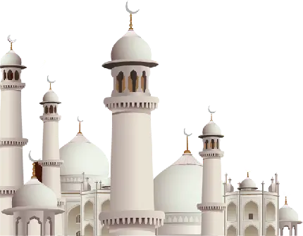 تصویر دوربری شده مسجد سفید زیبا در ماه رمضان