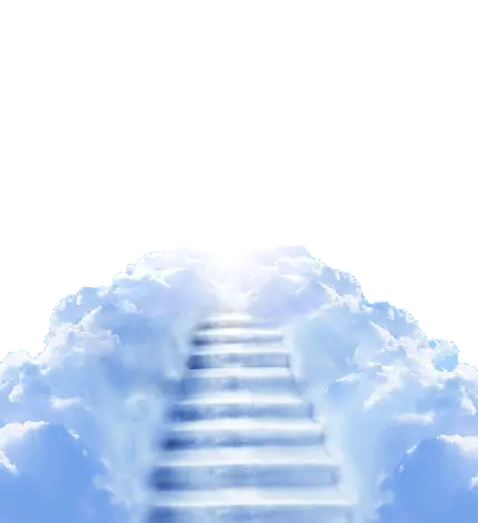 عکس پله های ابری شکل به سمت بهشت بدون پس زمینه