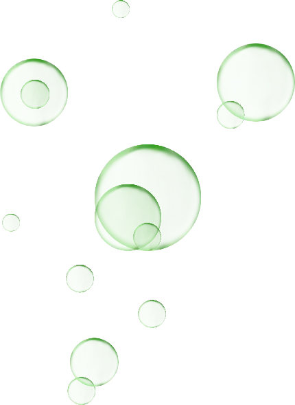 تصویر HD حباب های سبز رنگ صابونی بدون پس زمینه برای فتوشاپ