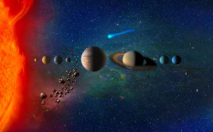 تصویر دیجیتالی معروف از منظومه شمسی با حضور سیاره ونوس
