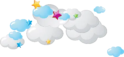 نقاشی ابر های زیبا برای اتاق کودک