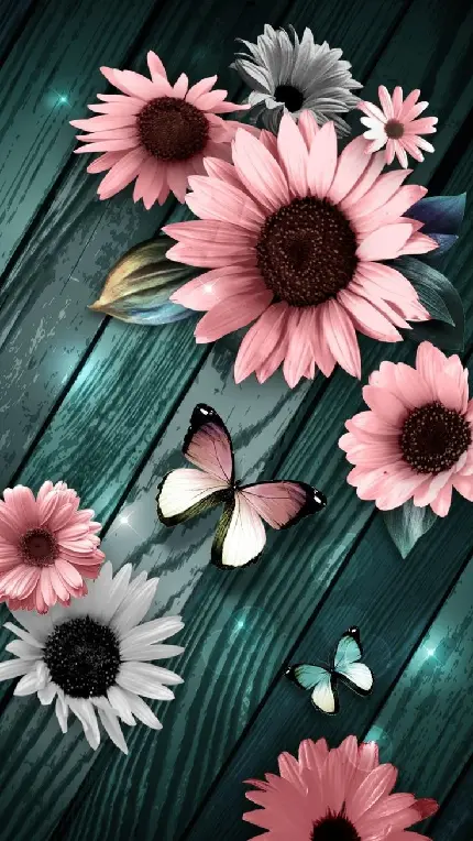 دانلود عکس پروانه زیبا و رنگی خوشگل روی گل ها برای پروفایل