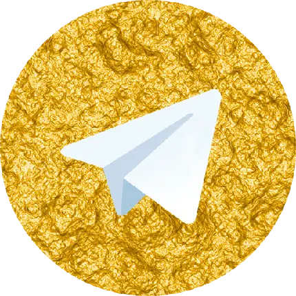 آرم و لوگوی تلگرام طلایی PNG دایره‌ ای و براق