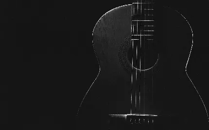 تصویر زمینه پردانلود سیاه و سفید با طرح گیتار لاکچری برای دسکتاپ لپ تاپ