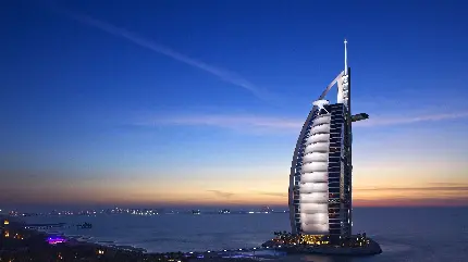 صفحه زمینه Full HD از برج العرب در دبی با شکل بادبان