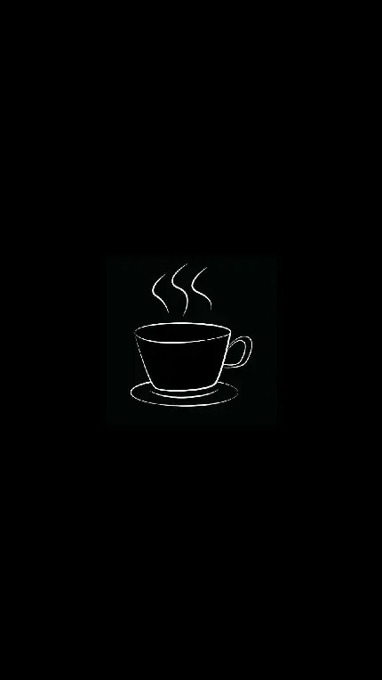 بک گراند مینیمال سیاه سفید طرح فنجان قهوه برای IPhone