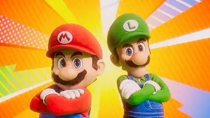 تصویر دو برادر ماریو و لوئیجی در سوپر ماریو با لباس قرمز سبز