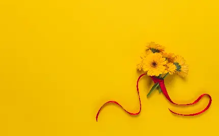 خوشگل ترین عکس زمینه زرد ویندوز 12 طرح دسته گل