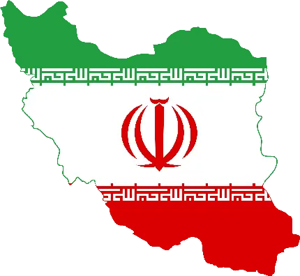 عکس نقشه رسمی ایران به رنگ پرچم با فرمت PNG رایگان