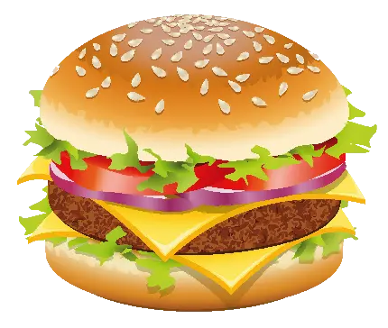 نقاشی دیجیتالی همبرگر خوشگل برای استفاده در سایت