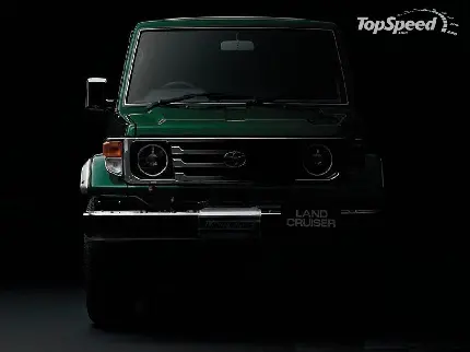 چاپ پوستر عکس تویوتا لندکروزر ۷۰ وانتی رنگ سبز
