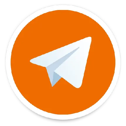 لوگوی تلگرام نارنجی زیبا و رایگان PNG