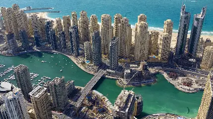 جالب ترین Wallpaper شهر دبی از بالا در همسایگی دریا