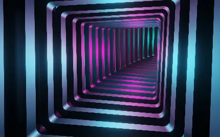 تصویر زمینه سه بعدی زیبا و جدید تونل رنگارنگ جادویی