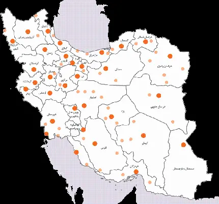 وکتور دقیق نقشه ایران با مراکز مهم استان ها کیفیت 8K