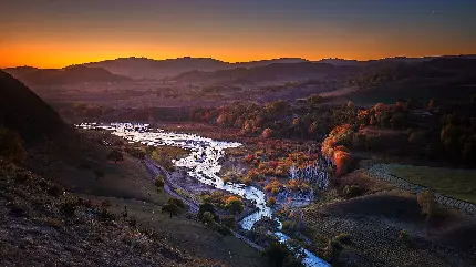 پس زمینه HD طبیعت زیبا واقعی رود باریک ویژه ویندوز 11