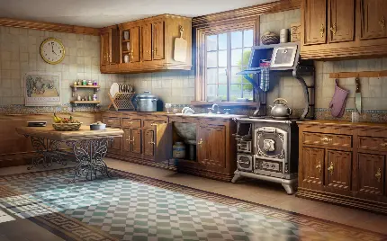 عکس استوک دکوراسیون داخلی آشپزخانه با کیفیت بالا