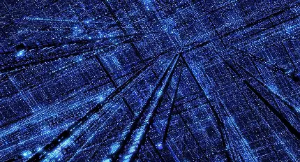 تصویر مهیج علوم کامپیوتر به رنگ آبی پر زرق و برق 1402