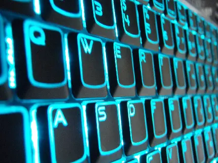 بک گراند آبی درخشان از دکمه های کیبورد و صفحه کلید برای علاقمندان علوم کامپیوتر