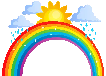 آسمان ابر رنگین کمان PNG Cloudy SKY and Rainbow