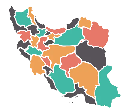 تصویر مینیمال نقشه رنگارنگ ایران برای والپیپر لپتاپ 