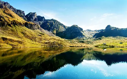 عکس full HD دریاچه در طبیعت سوئیس