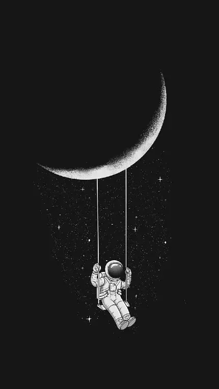 نقاشی معروف تاب خوردن فضانورد از ماه مختص پروفایل 