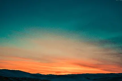 عکس آسمان HD آبی نارنجی تماشایی برای کاهش استرس و اضطراب