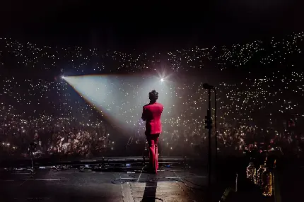 تصویر رویایی کنسرت هری استایلز با پوشش قرمز