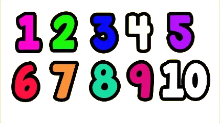 عکس اعداد یک تا ده ریاضی رنگارنگ
