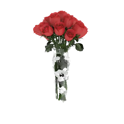 چاپ قاب موبایل و گوشی تصویر گرافیکی سه بعدی دسته گل رز مناسب فتوشاپ