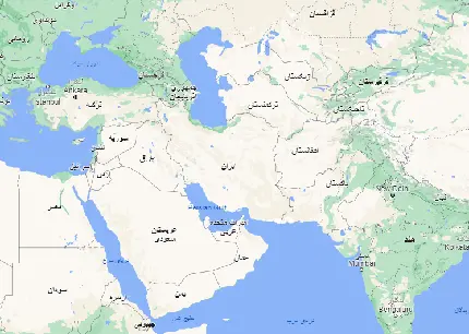 عکس هوایی از نقشه ایران با اسم کشورهای همسایه
