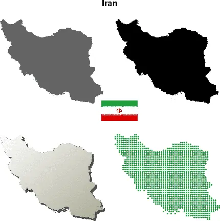 عکس نقشه ایران با چهار گرافیک متنوع در یک قاب