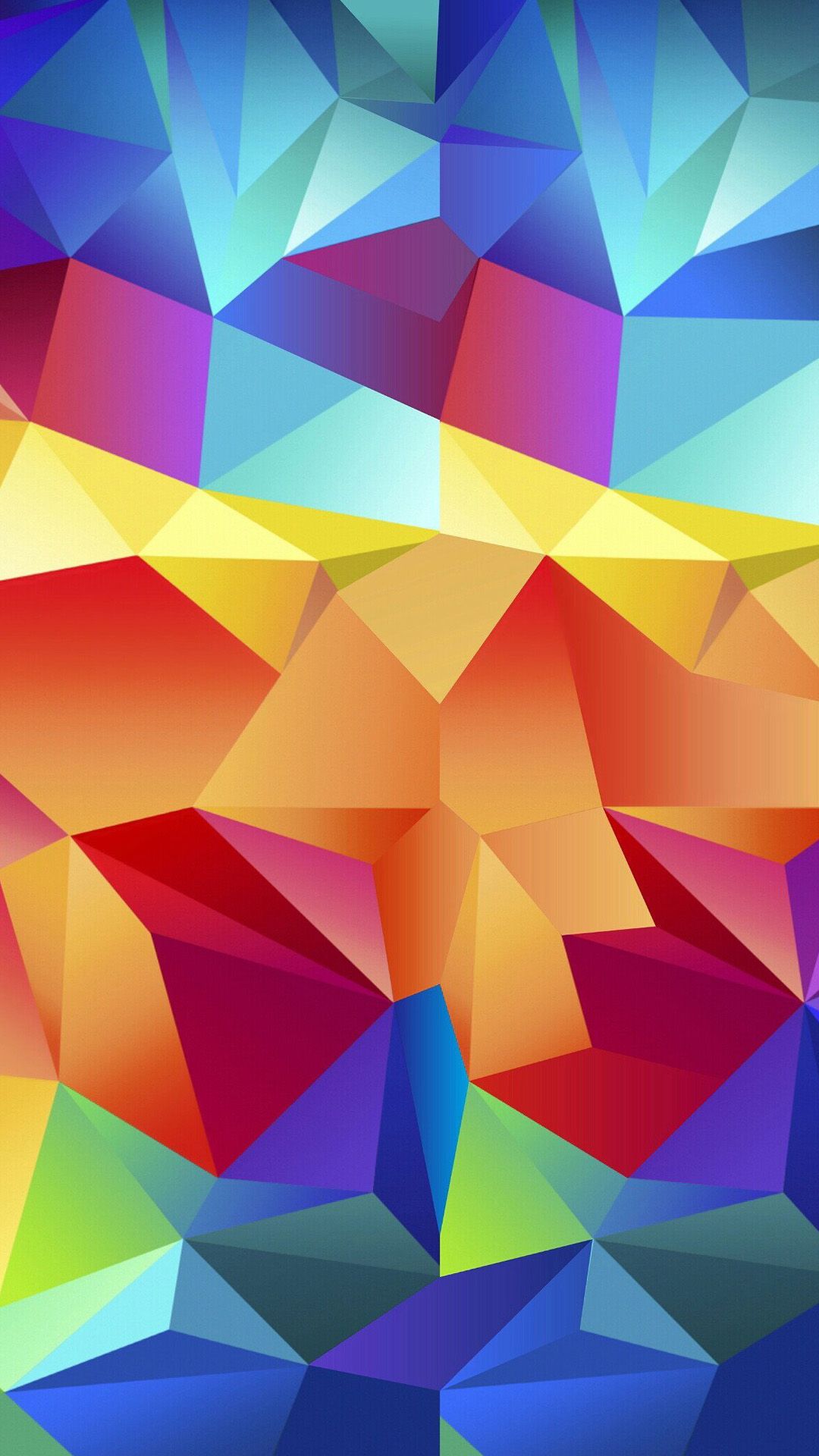 عکس 3D مثلث های رنگی به عنوان تصویر زمینه موبایل