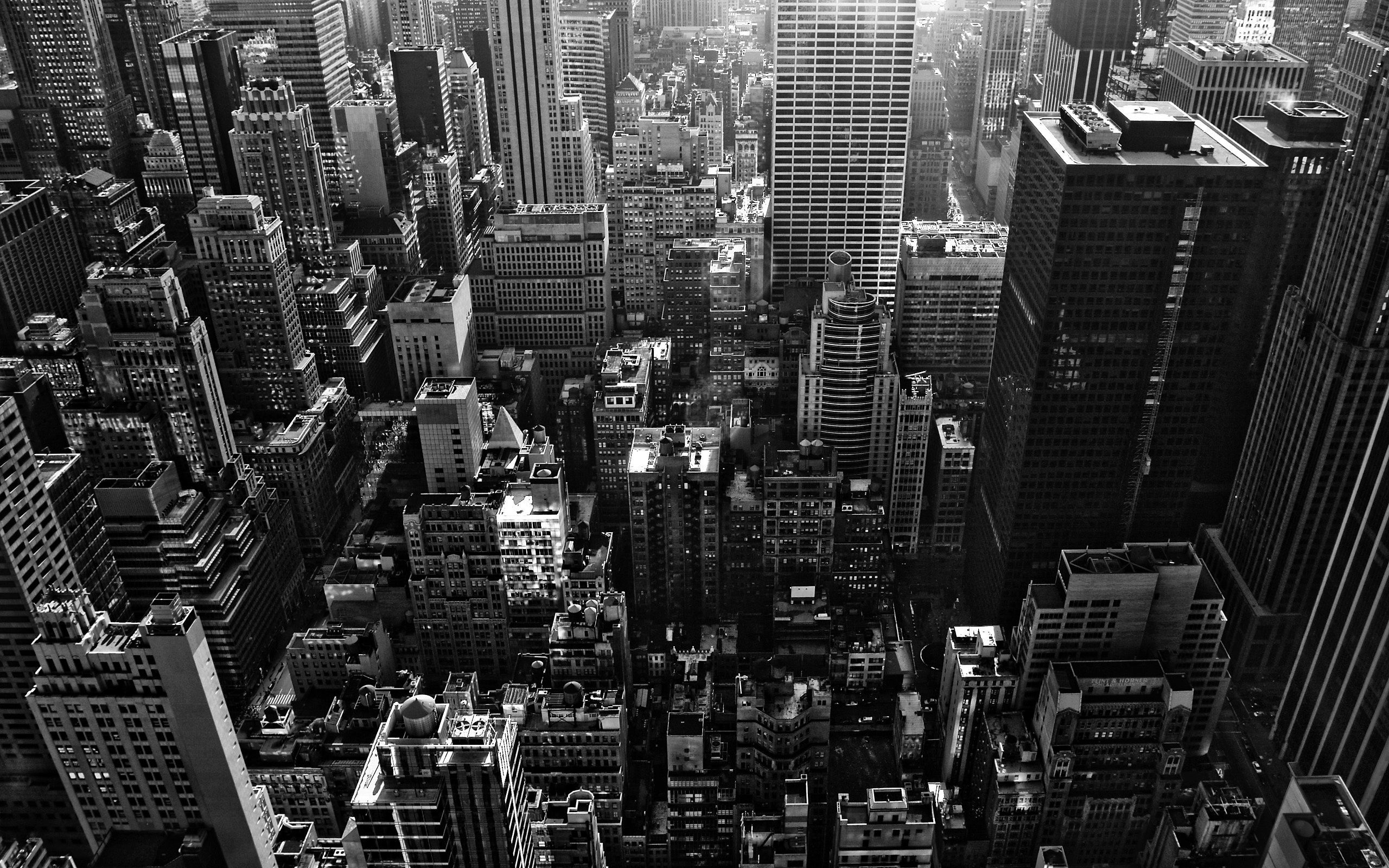 دانلود عکس هنری سیاه و سفید شهر پیشرفته از زاویه بالا