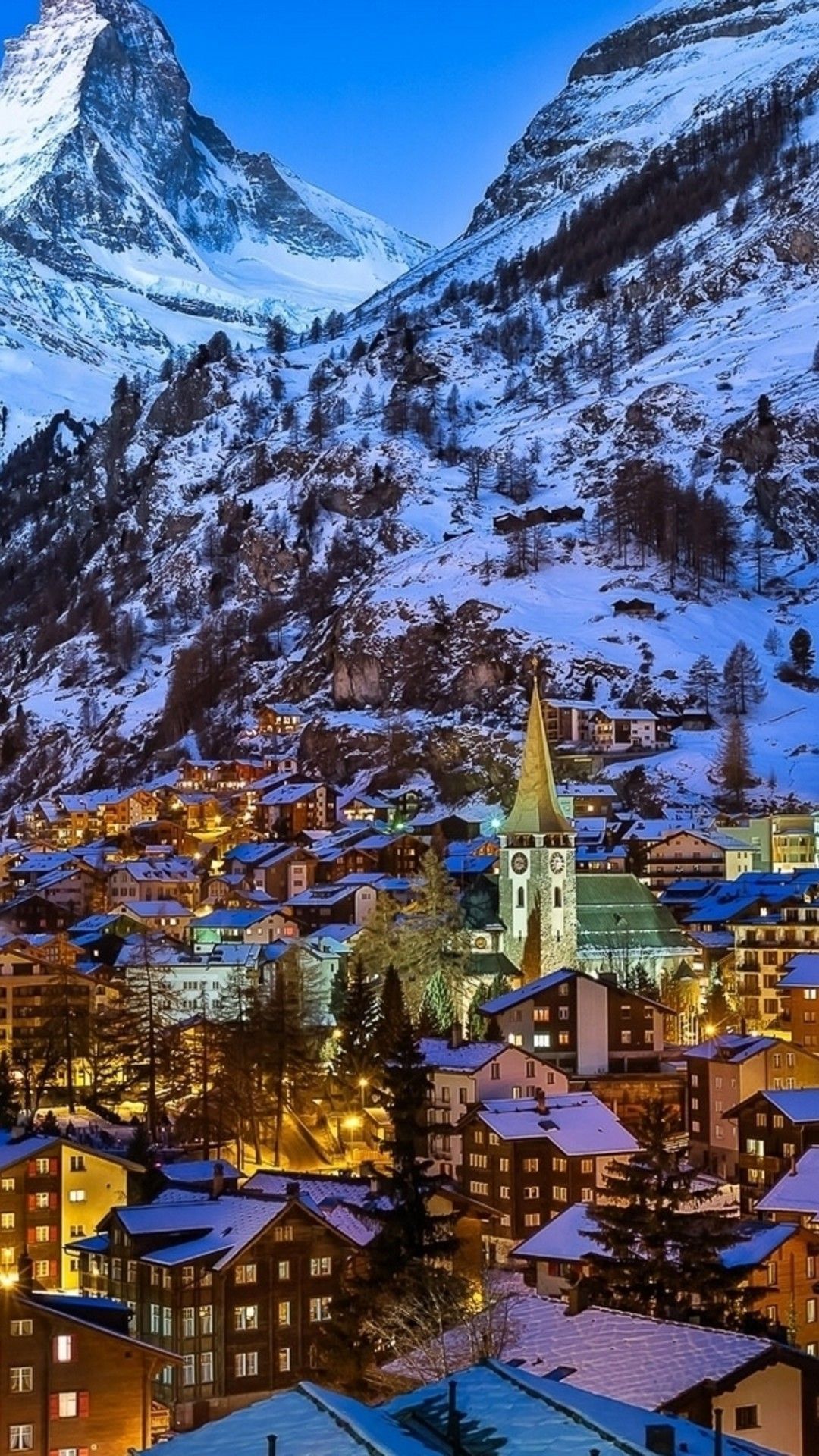 رویایی ترین Wallpaper دهکده زیبا کوهستان آلپ سوئیس