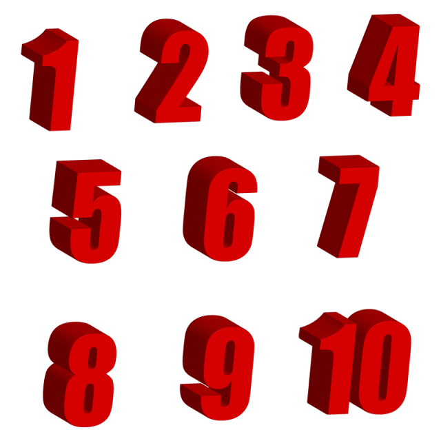 عددهای ریاضی قرمز و تری دی