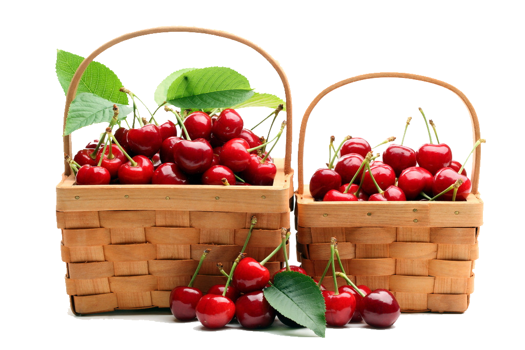 New Background Of Cherries In Baskets 