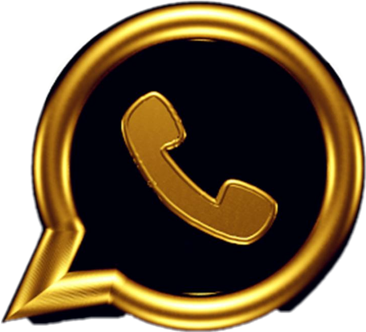 آرم واتساپ طلایی PNG دایره ای و براق آرم واتساپ طلایی PNG دایره ای و براق