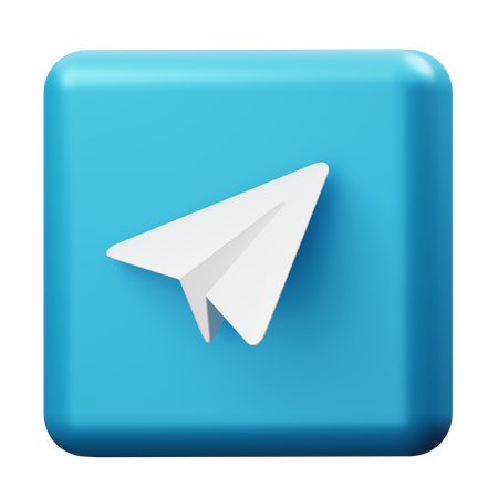 عکس png جذاب از زیبا ترین لوگو تلگرام سه بعدی مربع