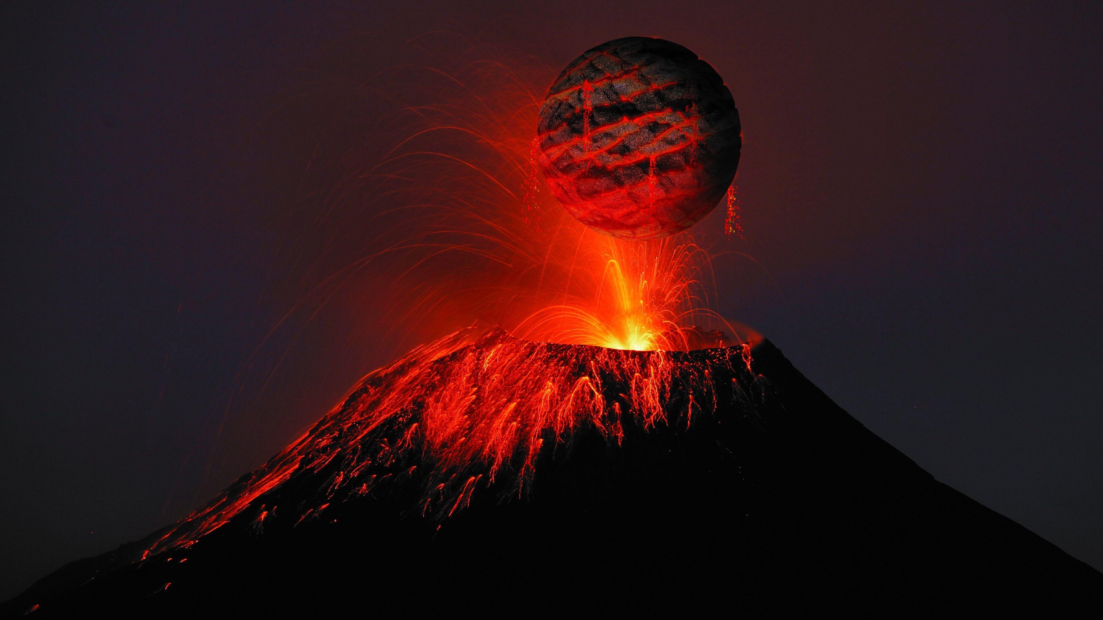 عکس استوک عجیب کوه آتشفشان فعال خطرناک زیر سیاره سنگی