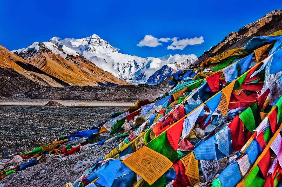 بهترین عکس تزیین رنگی معابد شهر تبت در کشور چین