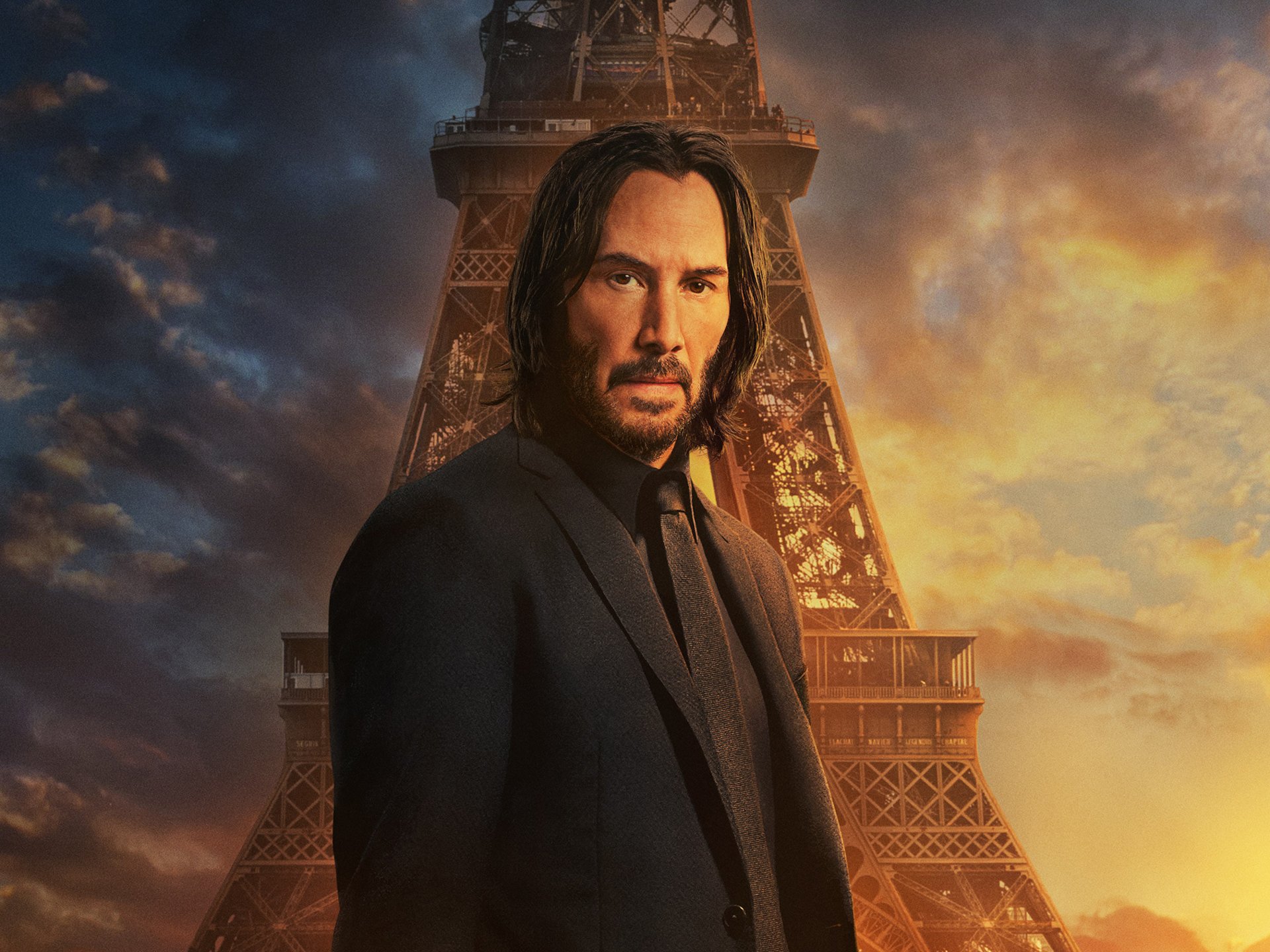 تصویر جان ویک با زمینه برج ایفل در John Wick 2023 تصویر جان ویک با زمینه برج ایفل در John Wick 2023