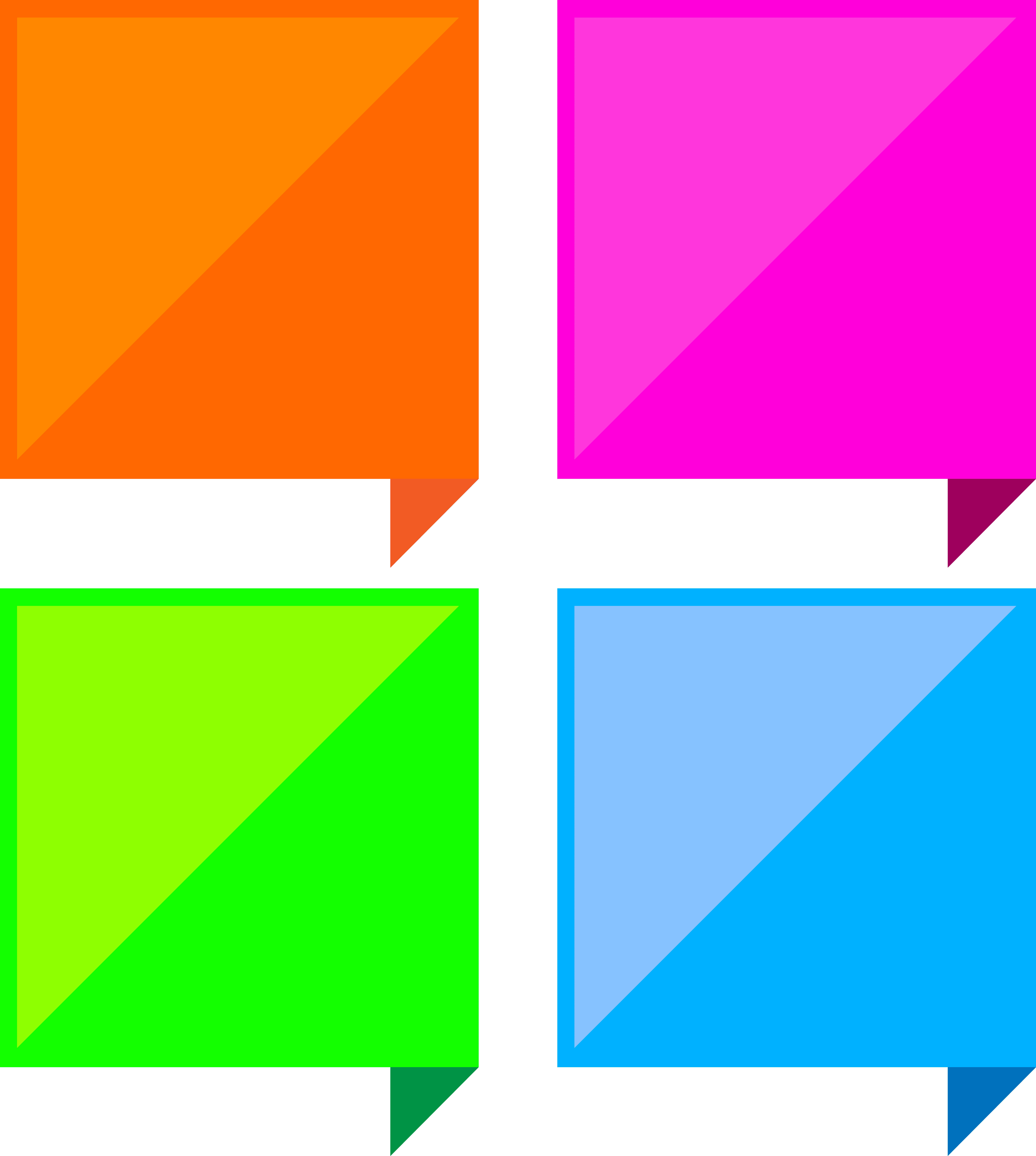 چهار عدد کادر مربعی با رنگ های روشن برای نوشتن متن