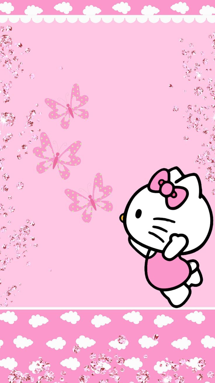 قشنگ ترین عکس هلو کیتی و پروانه برای پروفایل