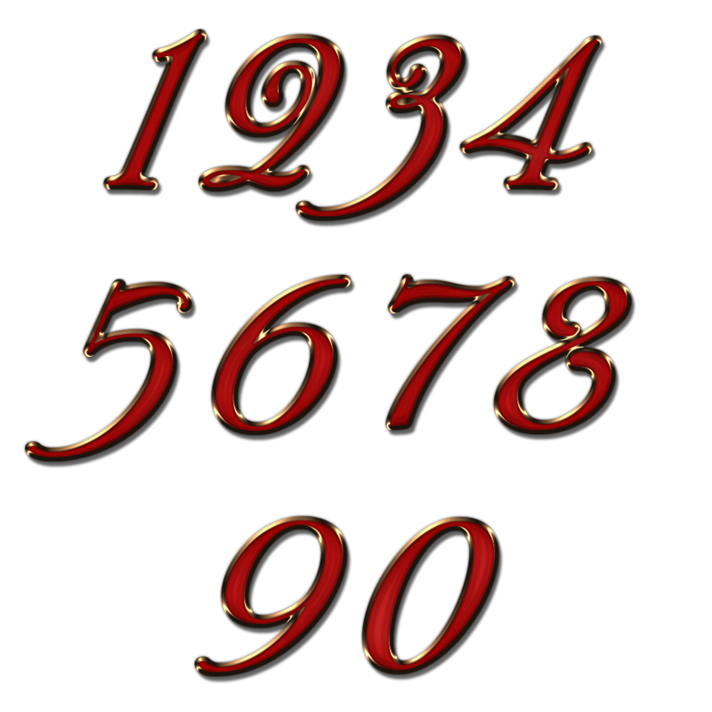 عکس اعداد ریاضی قرمز و برجسته برای فتوشاپ
