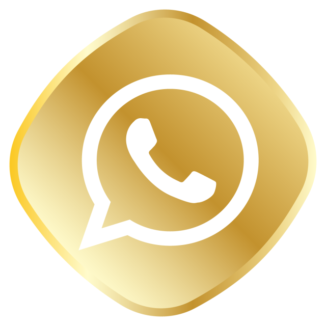 لوگو ساده واتساپ برای کارت ویزیت طلایی رنگ و زیبا PNG