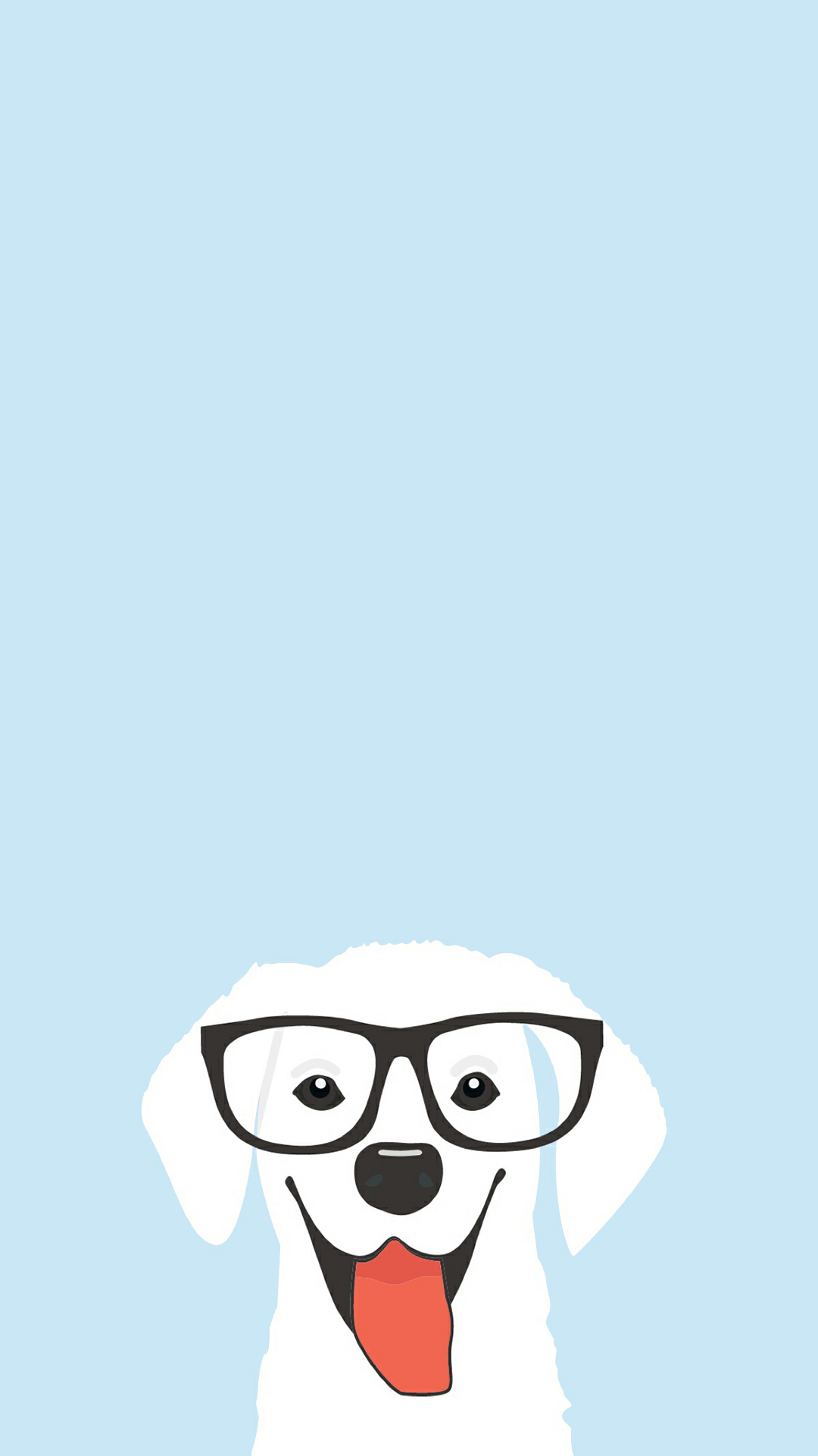 تصویر کارتونی سگ کوچولو بامزه سفید با عینک باحال