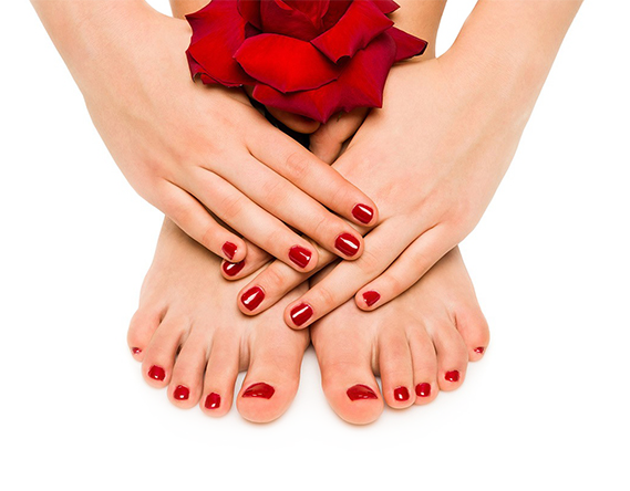 تصویر پردانلود لاک ست دست و پا به رنگ قرمز جیغ زیبا