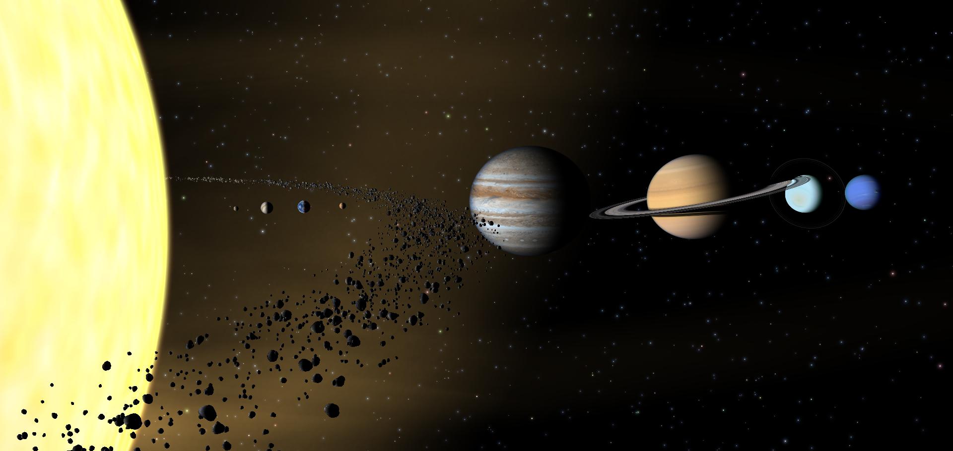 چشم‌‌انداز جالب چهار سیاره بیرونی از کمربند اصلی سیارکی